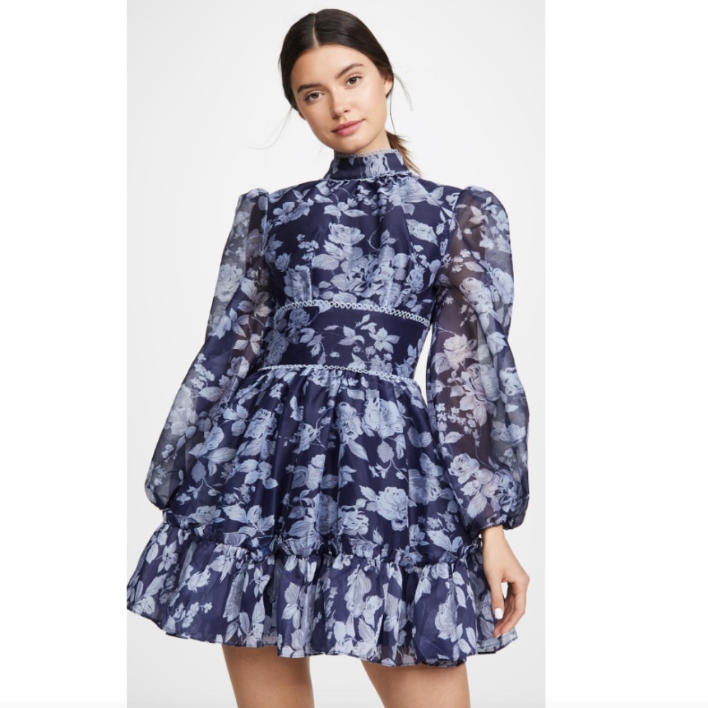 NWT Keepsake The Label Halo Blue Floral Mini Dress